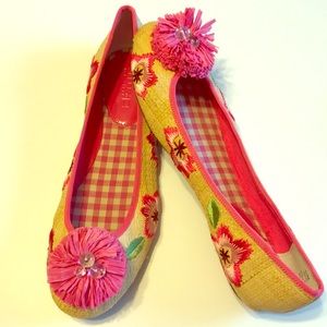 Sperry Top-Sider Flats Woven Floral Pink Sz 10